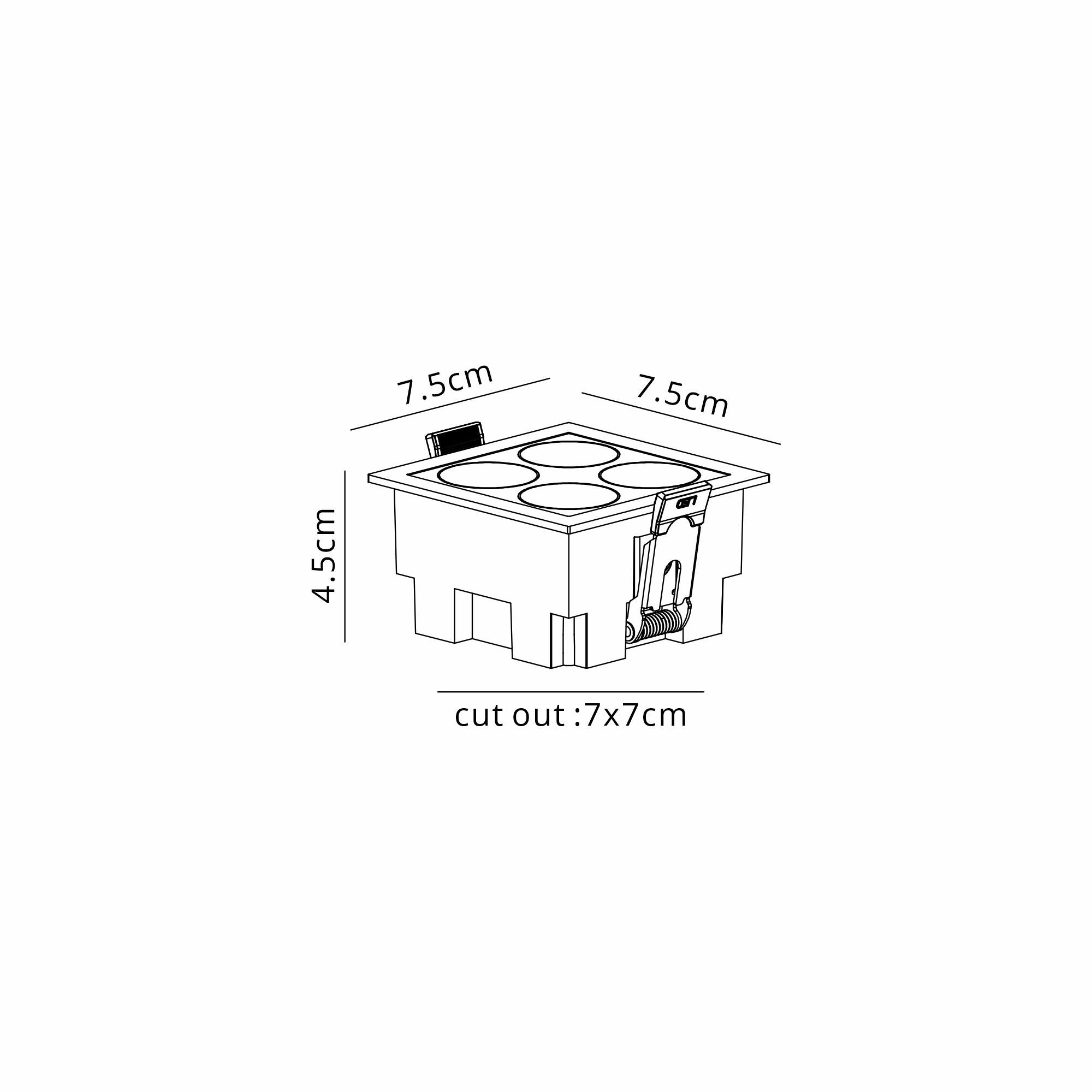M9131  Blau Linear Recessed Spotlight 4 Light, 10W LED, 3000K, 750lm, Cut Out: L:70mm x W:70mm, Black, Driver Included